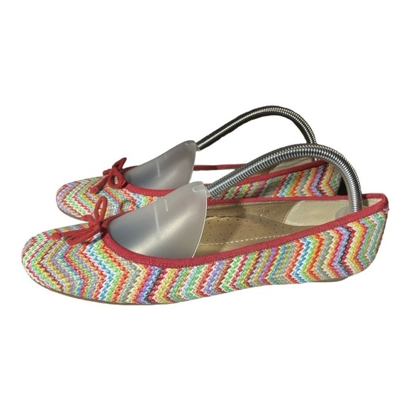 VANELI 8W woven rainbow zig zag flats/ Ballet Flats - Picture 1 of 11